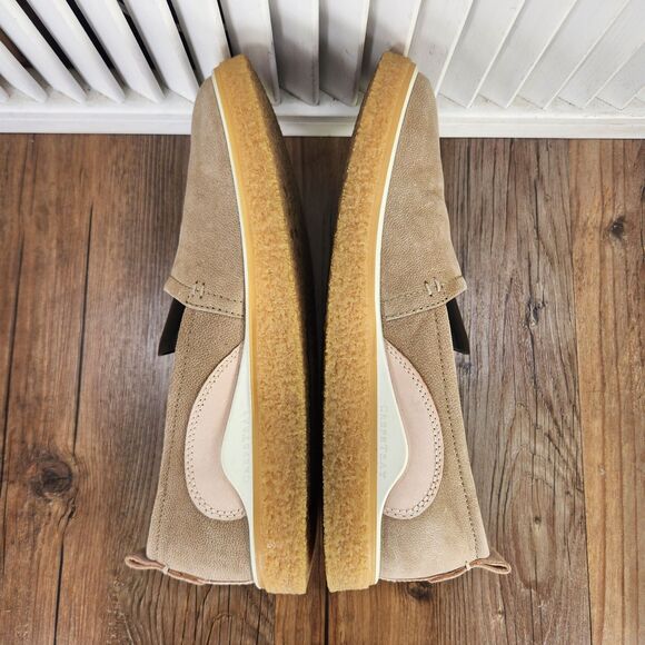 ECCO Crepetray Loafers Womens Sz 7 Beige Leather Slip On Gum Sole Comfort Shoes - Picture 6 of 9